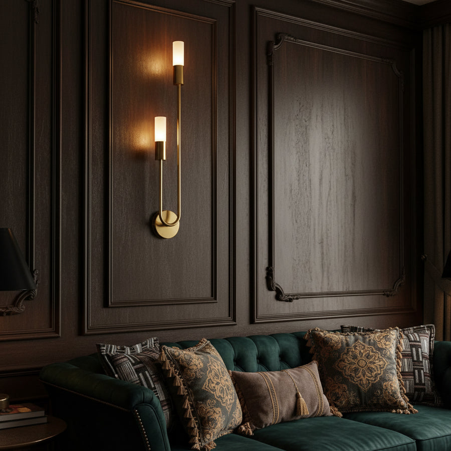 Nordic Modern Wall Lamp — Dual Light, Touch Switch, Black & Gold