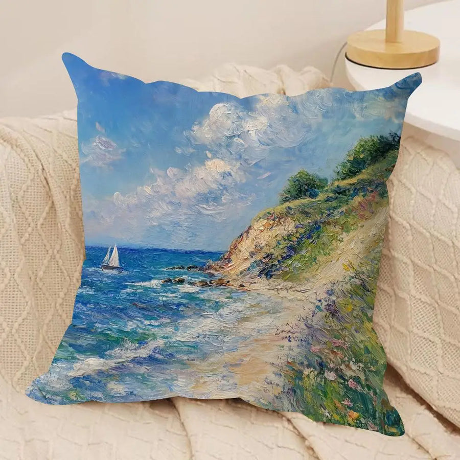 Claude Monet Art Cushion Cover — Silky Short Plush | Invisible Zipper | 10 Designs | 5 Sizes