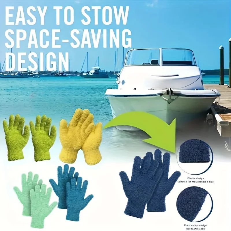 Microfiber Dusting Gloves — Stretchable & Breathable, 6 Colours