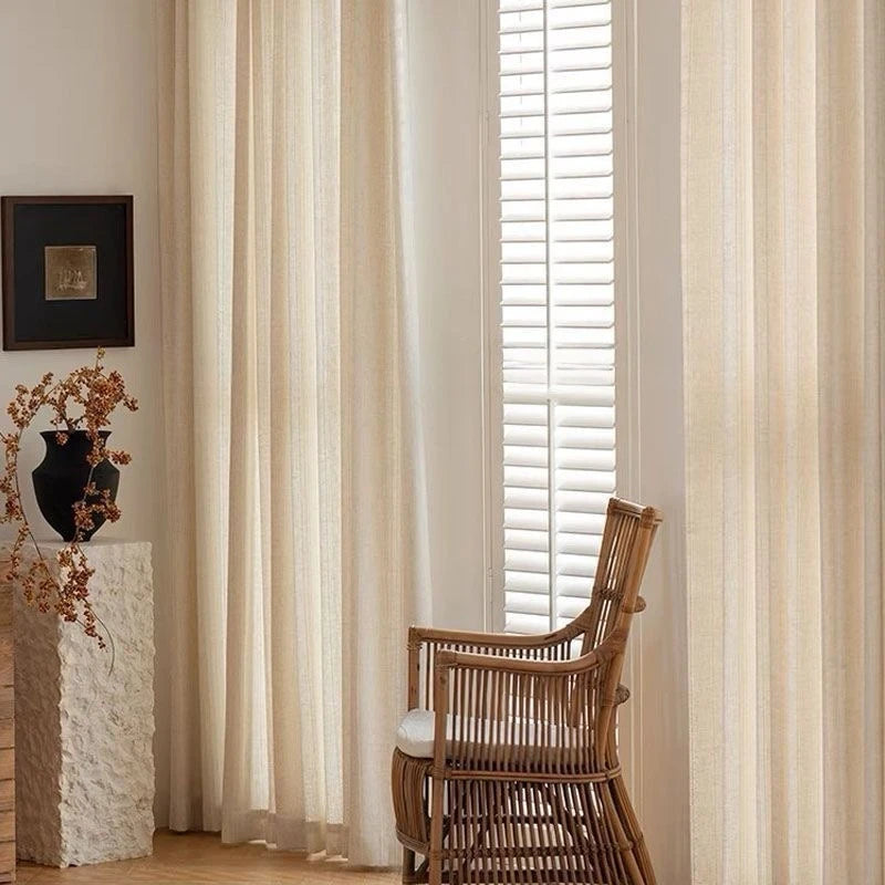 Japanese Style Linen Curtain — 70–90% Blackout | 7 Sizes | 4 Heading Styles | Living Room & Bedroom