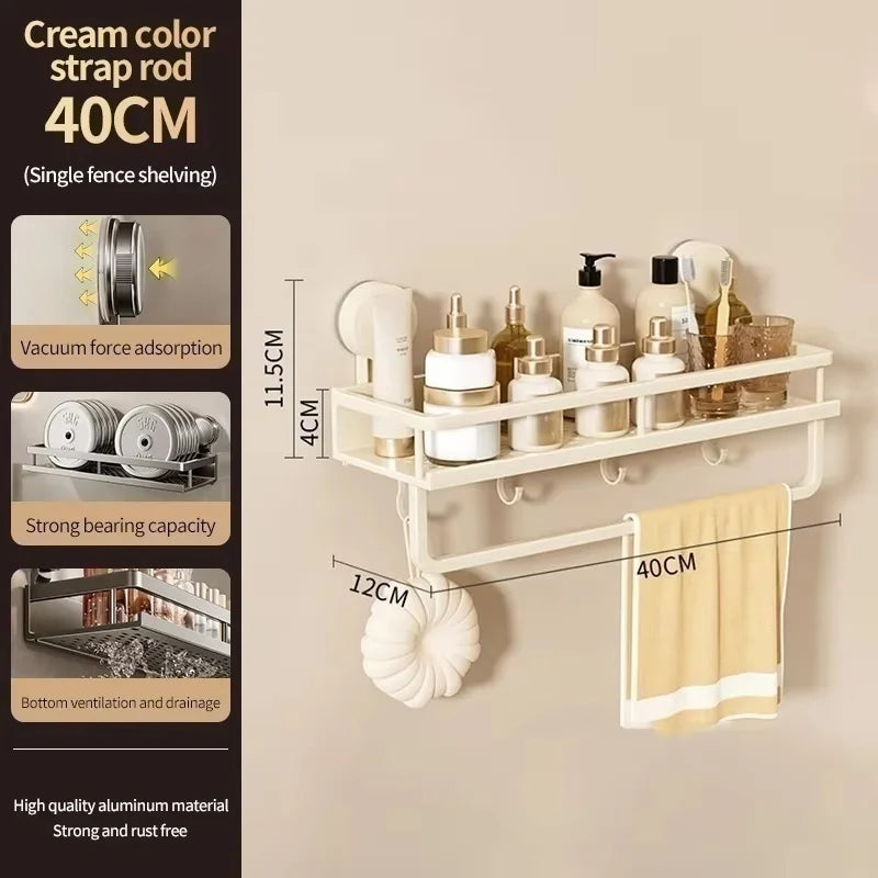 Suction Cup Bathroom Rack — No Drill Required