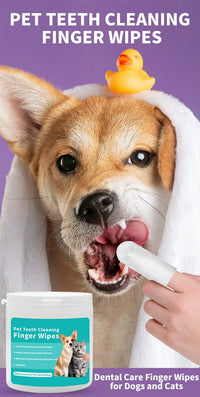 Disposable Pet Finger Toothbrush Wipes — For Dogs & Cats