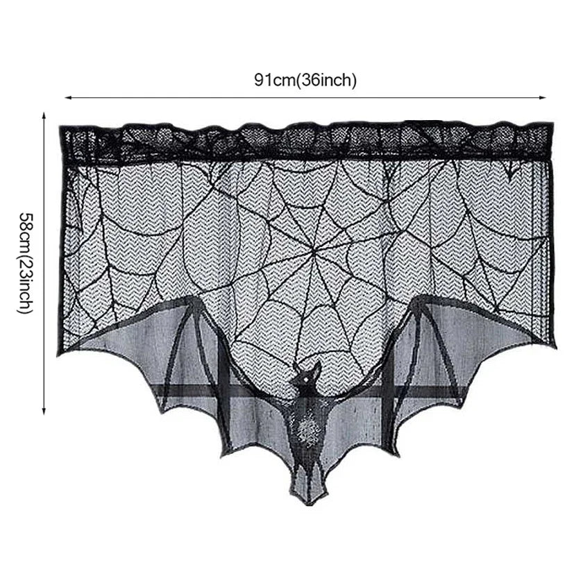 Halloween Bats & Spider Web Lace Decor Set