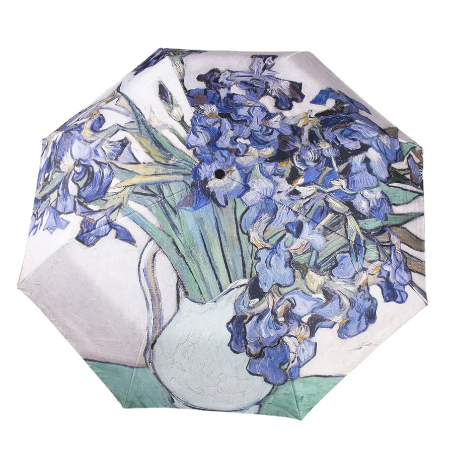 Fine Art Print Umbrella — Compact Foldable | UV & Rain | 9 Masterwork Designs