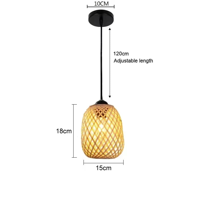 Hand-woven bamboo & rattan pendant light