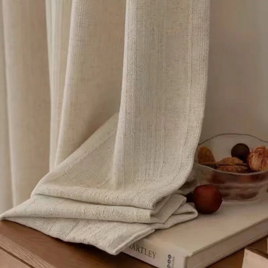 Japanese Style Linen Curtain — 70–90% Blackout | 7 Sizes | 4 Heading Styles | Living Room & Bedroom