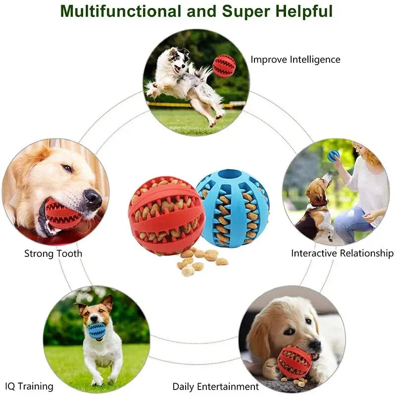 Rubber Chew & Treat Feeder Ball for Dogs & Cats