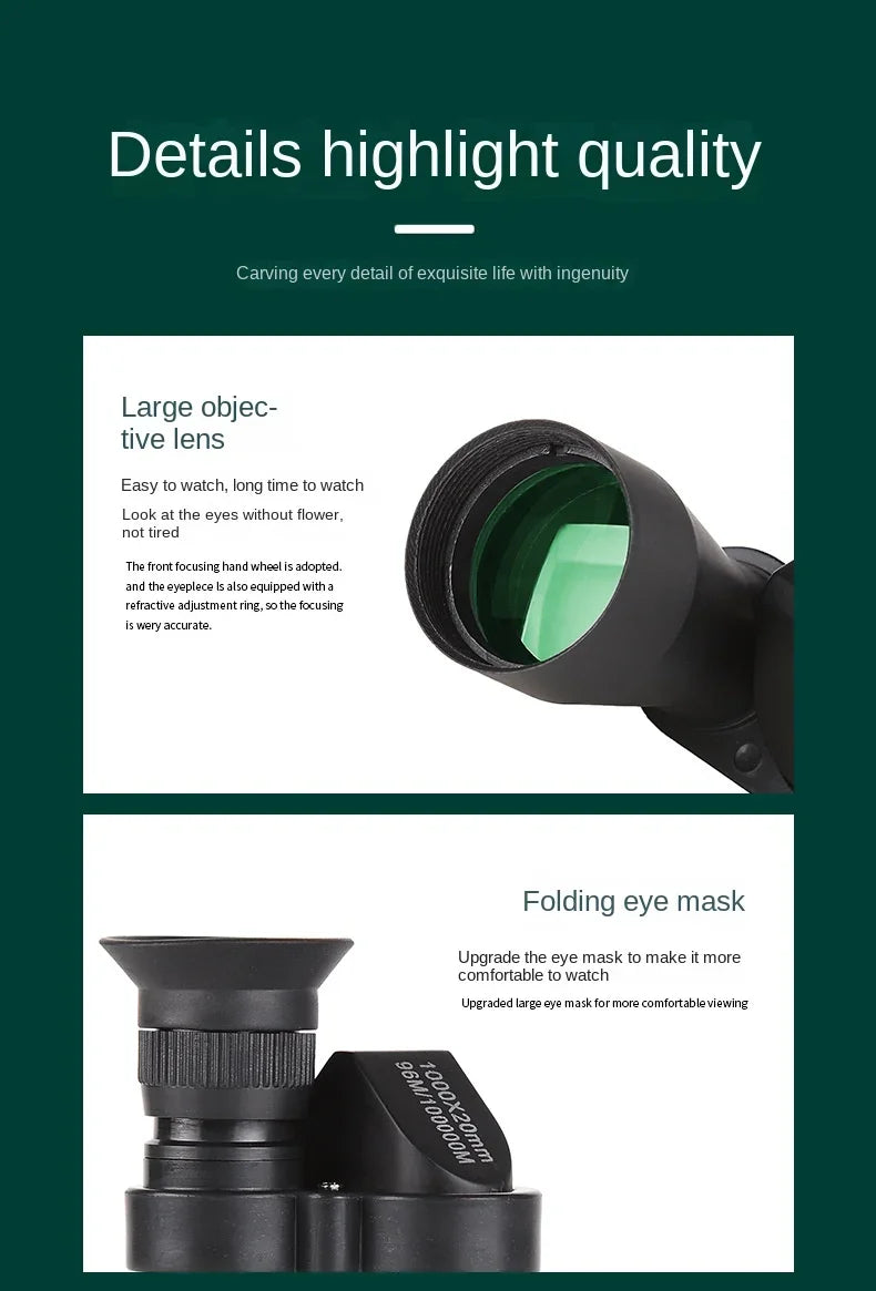 Portable HD monocular telescope