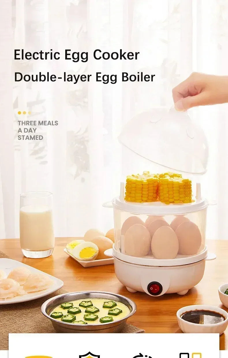 Double-layer electric egg steamer