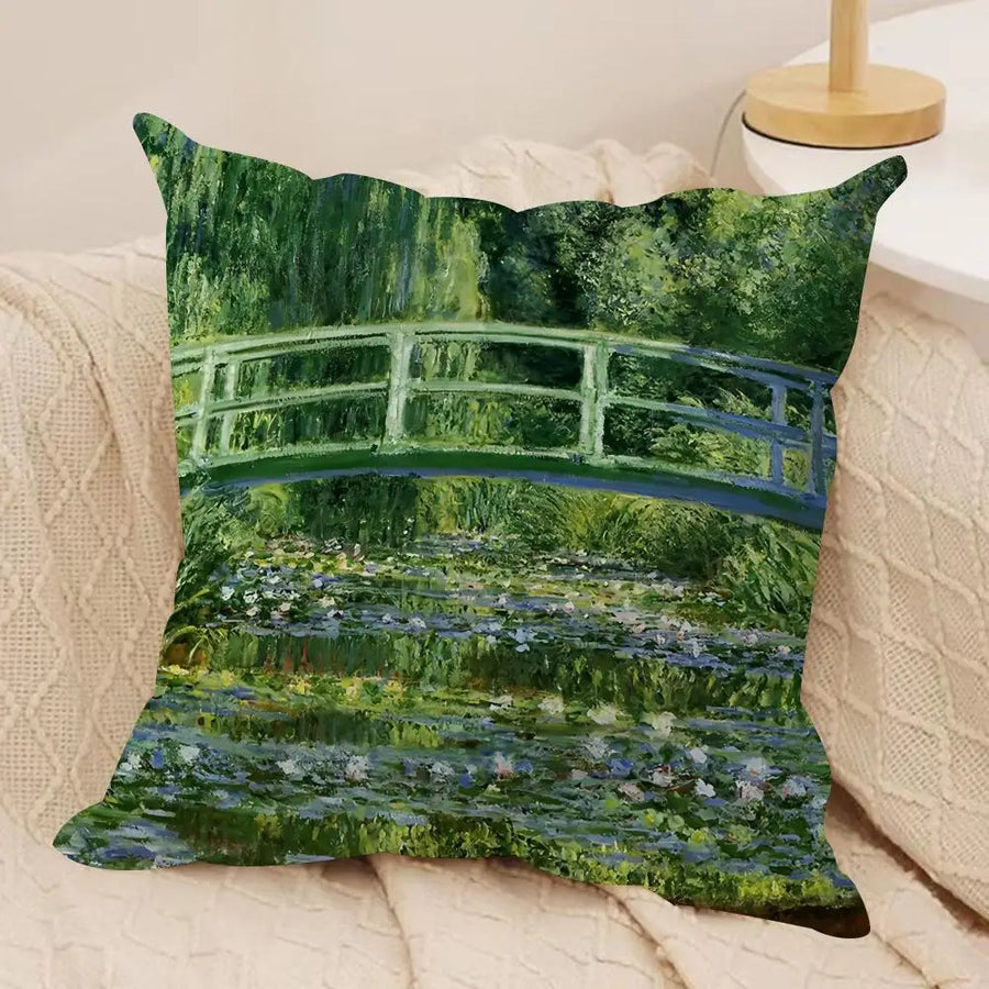 Claude Monet Art Cushion Cover — Silky Short Plush | Invisible Zipper | 10 Designs | 5 Sizes