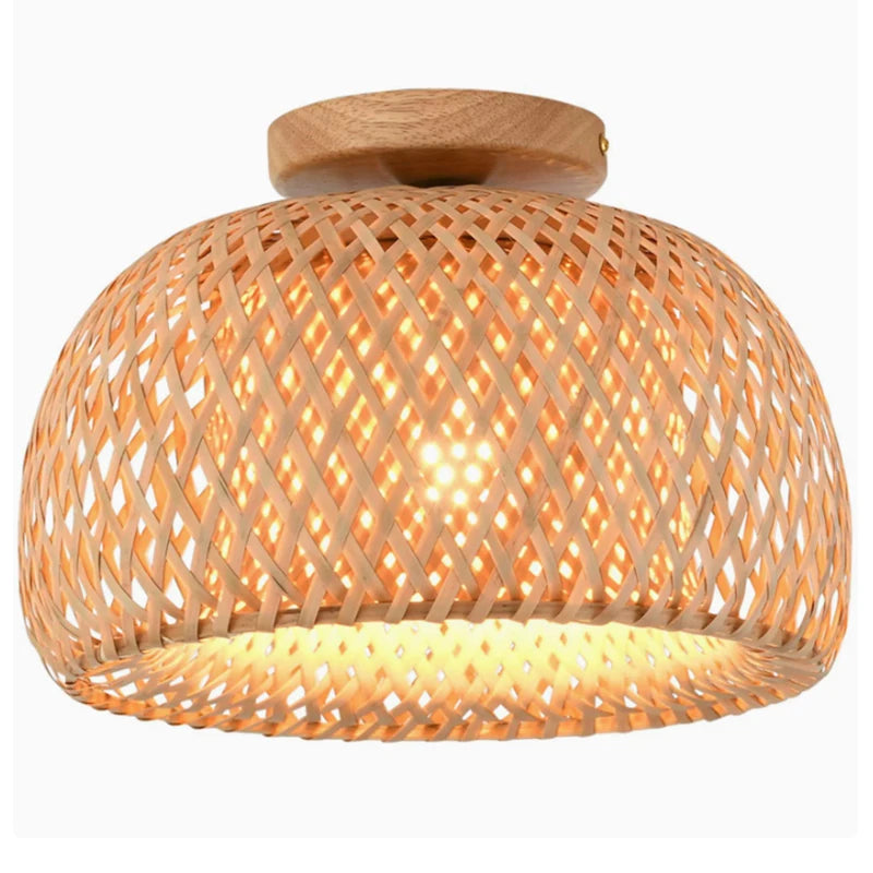 Handmade boho bamboo ceiling light