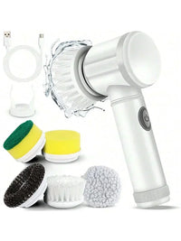 Cordless electric spin scrubber