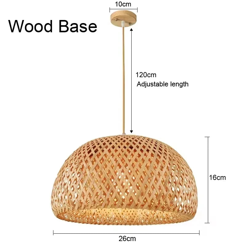 Hand-woven bamboo & rattan pendant light