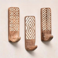 Bohemian wooden wall hooks
