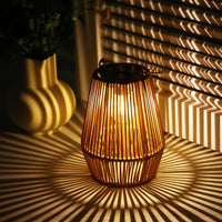 Solar Rattan Hanging Lantern — Waterproof Boho Outdoor Light | Garden, Yard & Patio
