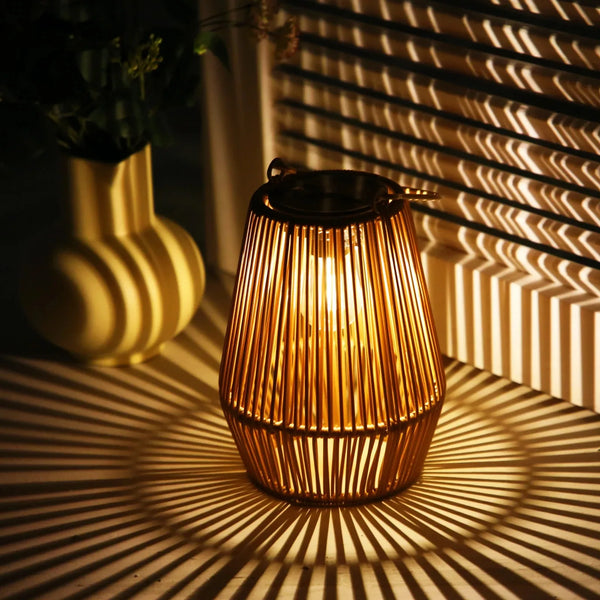 Solar Rattan Hanging Lantern — Waterproof Boho Outdoor Light | Garden, Yard & Patio