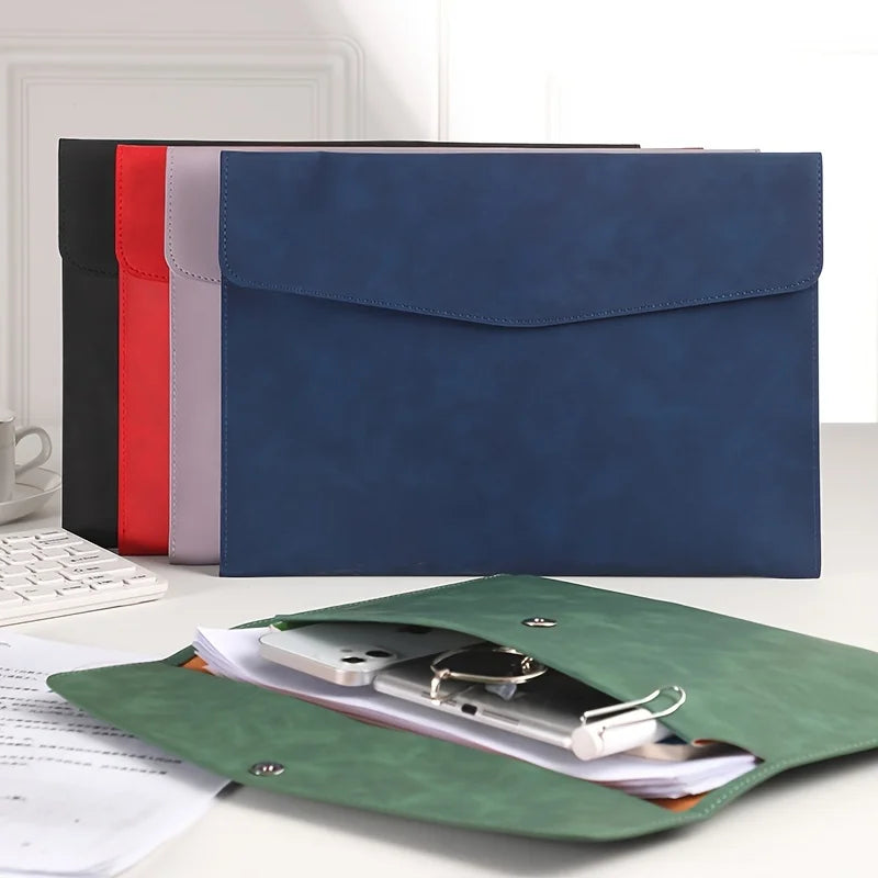 Faux Leather A4 File Organiser Bag
