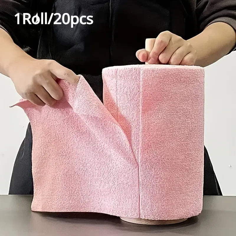 Reusable Microfibre Cleaning Wipes — Roll of 20