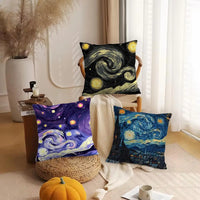 Van Gogh Starry Night Cushion Cover —  Plush Double-Sided Print