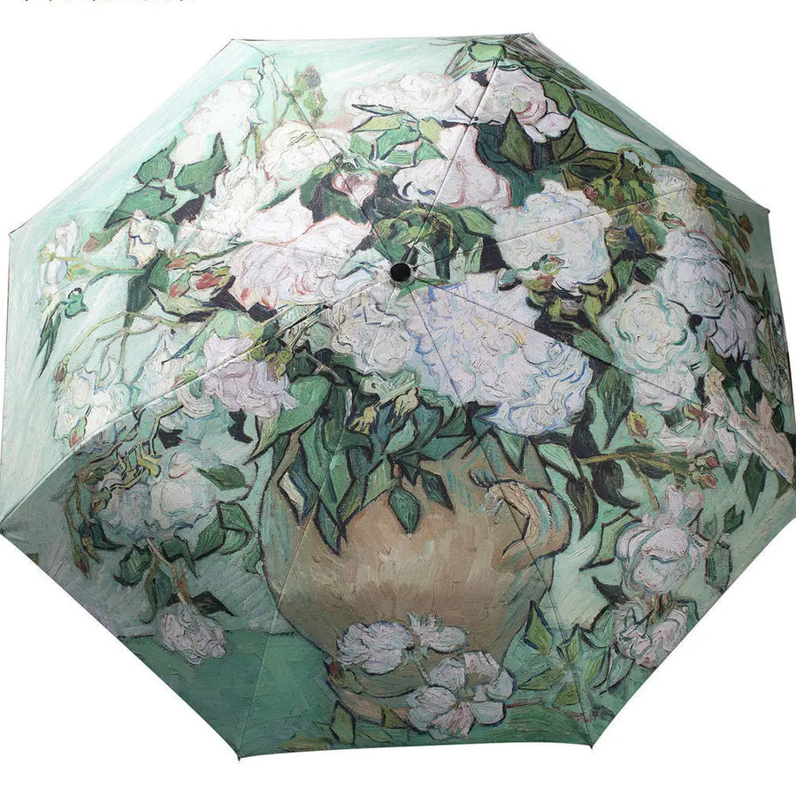 Fine Art Print Umbrella — Compact Foldable | UV & Rain | 9 Masterwork Designs