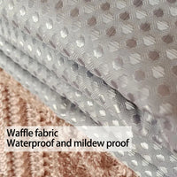 Waffle Texture Shower Curtain — Waterproof & Mildew-Proof | 4 Colours | 3 Sizes | 12 Hooks Included