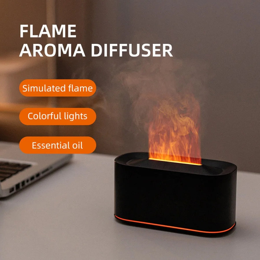 Flame Essential Oil Diffuser — Aromatherapy Humidifier | Colourful Water Vapour | 7 Finishes