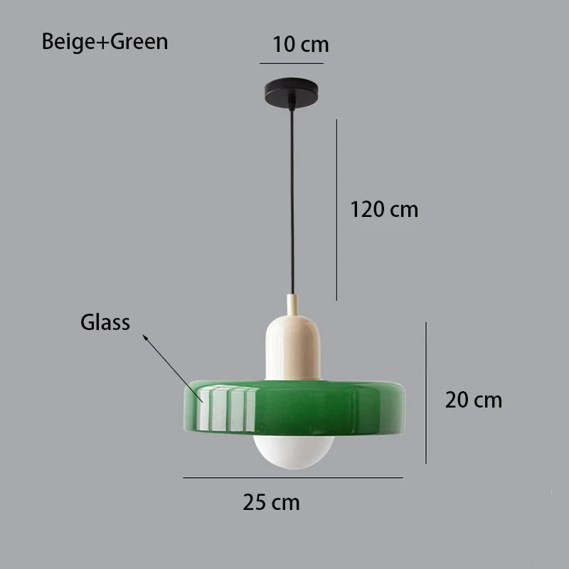 Bauhaus Glass Pendant Chandelier — Hand-Blown Shade