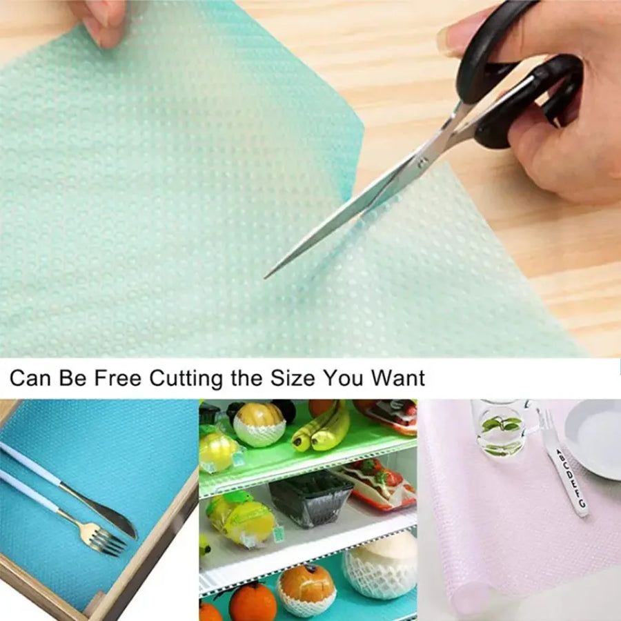 Fridge Shelf Liners — Washable Non-Slip Mats, Set of 4