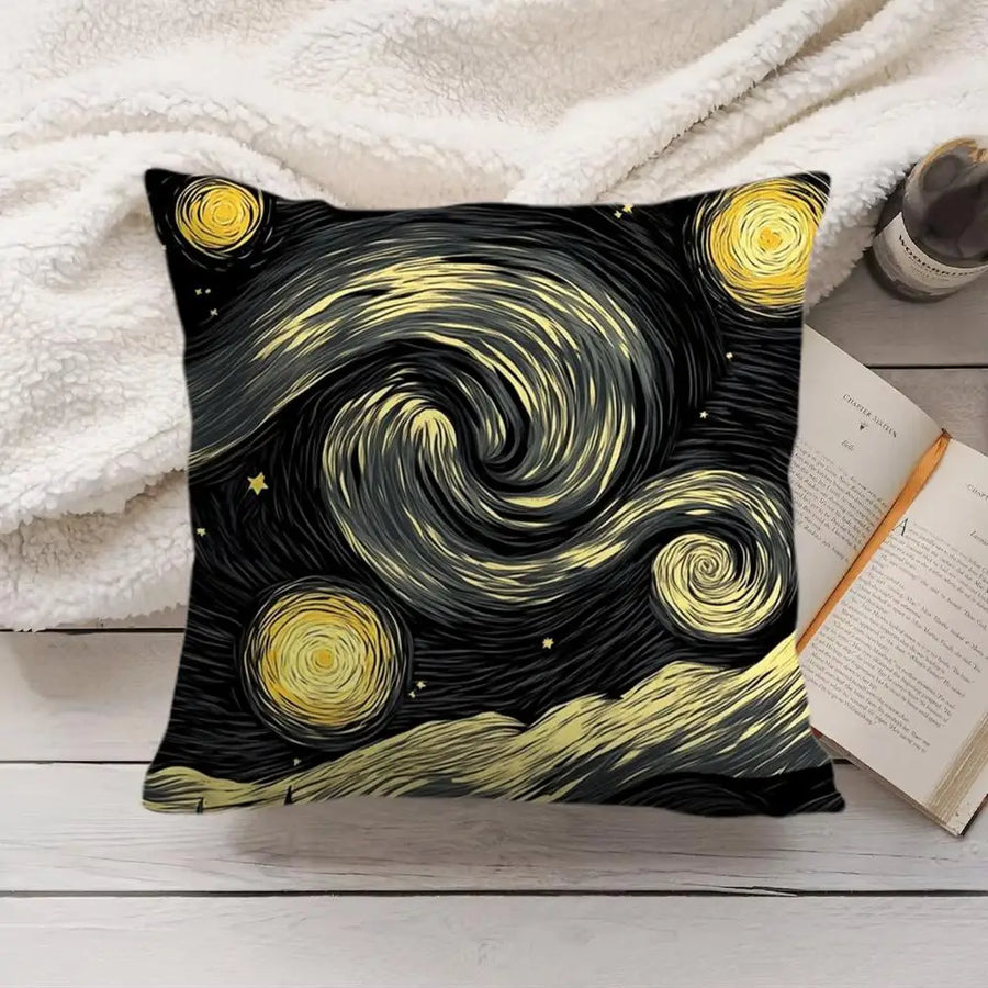 Van Gogh Starry Night Cushion Cover —  Plush Double-Sided Print