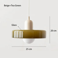 Bauhaus Glass Pendant Chandelier — Hand-Blown Shade