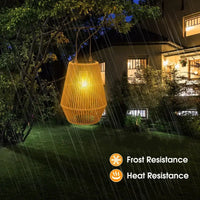 Solar Rattan Hanging Lantern — Waterproof Boho Outdoor Light | Garden, Yard & Patio