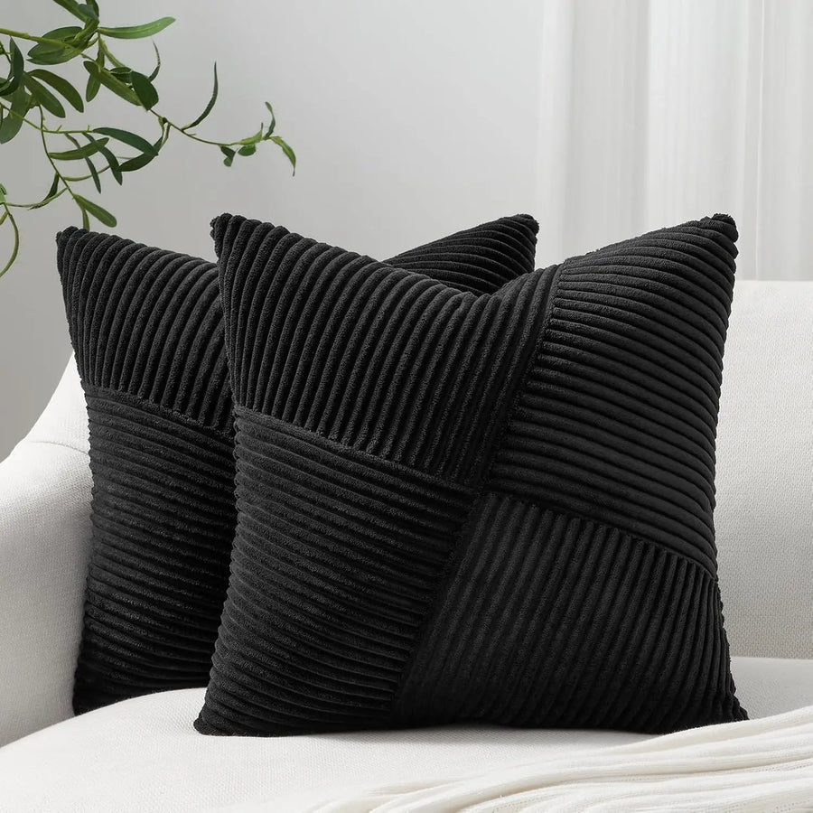 Corduroy Textured Cushion Cover | Boho Windmill Pattern | 45×45cm