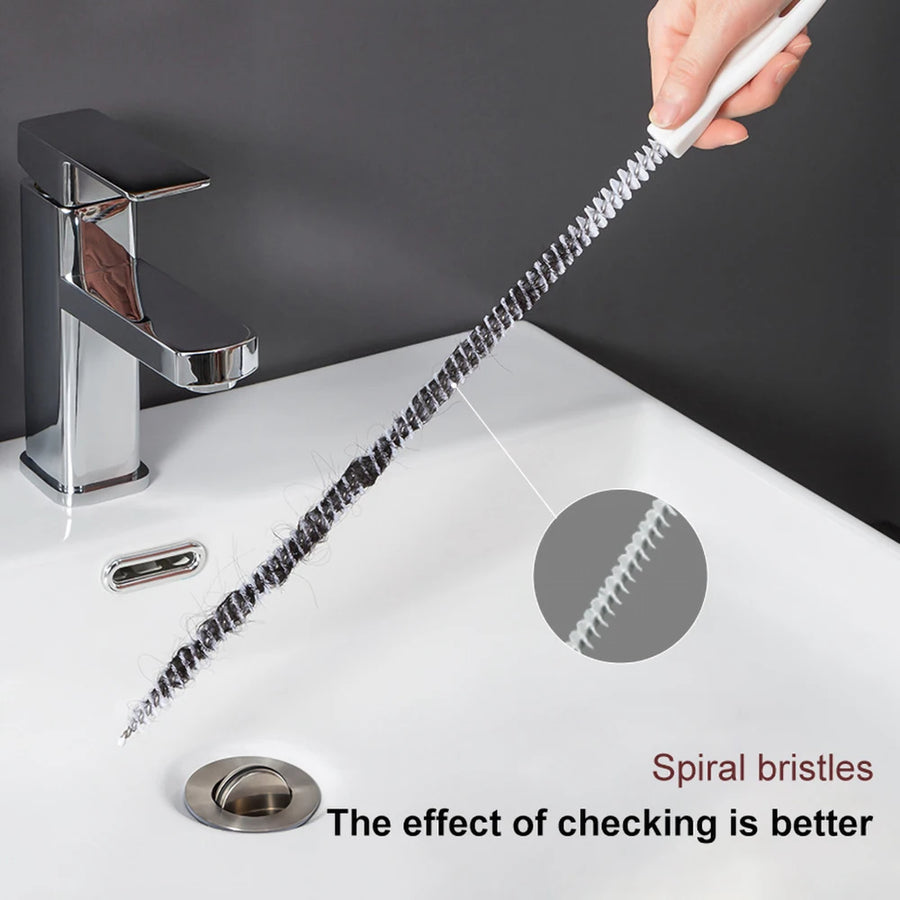 Flexible Drain Cleaning Brush — Sink, Shower & Pipe Hair Remover
