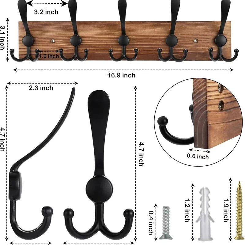 Modern Minimalist Solid Wood Wall Hook — Coat Hanger | Entryway, Bathroom & Bedroom