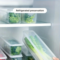 Long Rectangular Food Storage Containers — Set of 4, Clear Plastic