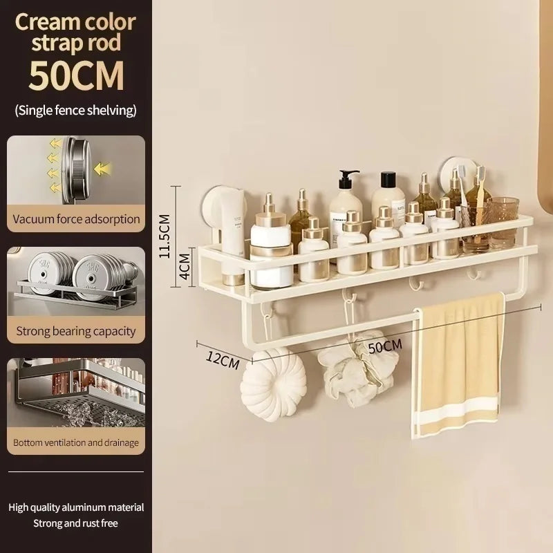 Suction Cup Bathroom Rack — No Drill Required