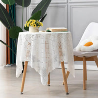 White Lace Tablecloth | Farmhouse & Pastoral Style | 60×60cm