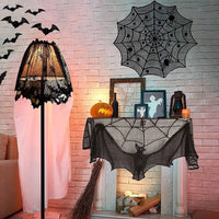 Halloween Bats & Spider Web Lace Decor Set