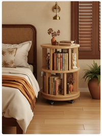 Solid Wood Rotating Bookshelf
