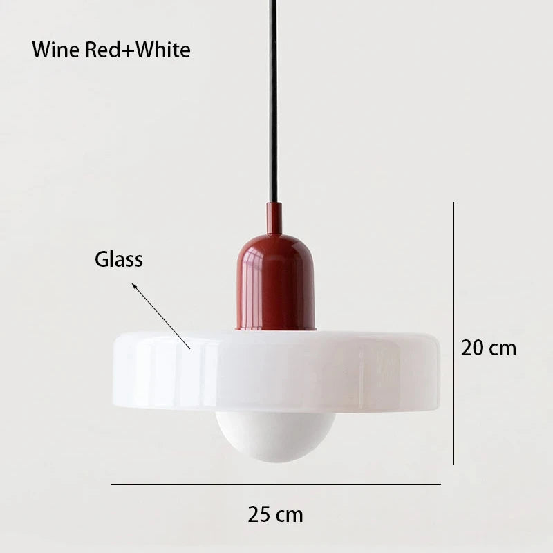 Bauhaus Glass Pendant Chandelier — Hand-Blown Shade