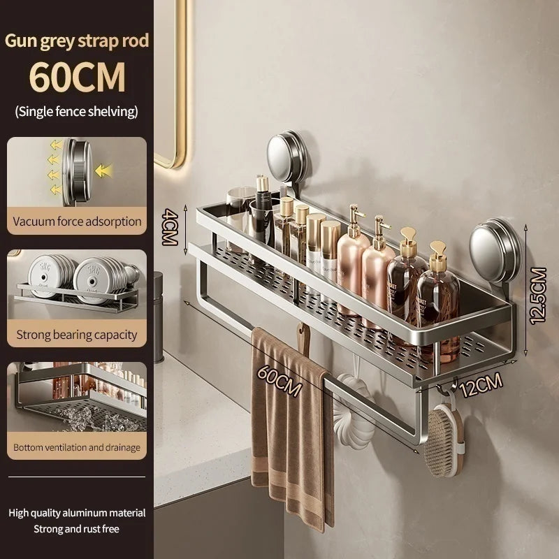 Suction Cup Bathroom Rack — No Drill Required