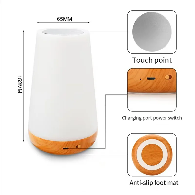 Rechargeable Touch Night Light — 13 Colours, Dimmable, Remote Control