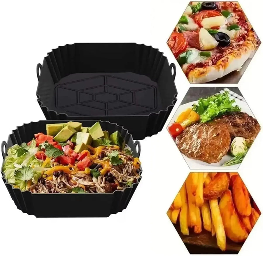 Reusable Silicone Air Fryer Liner — Foldable Non-Stick Baking Mat