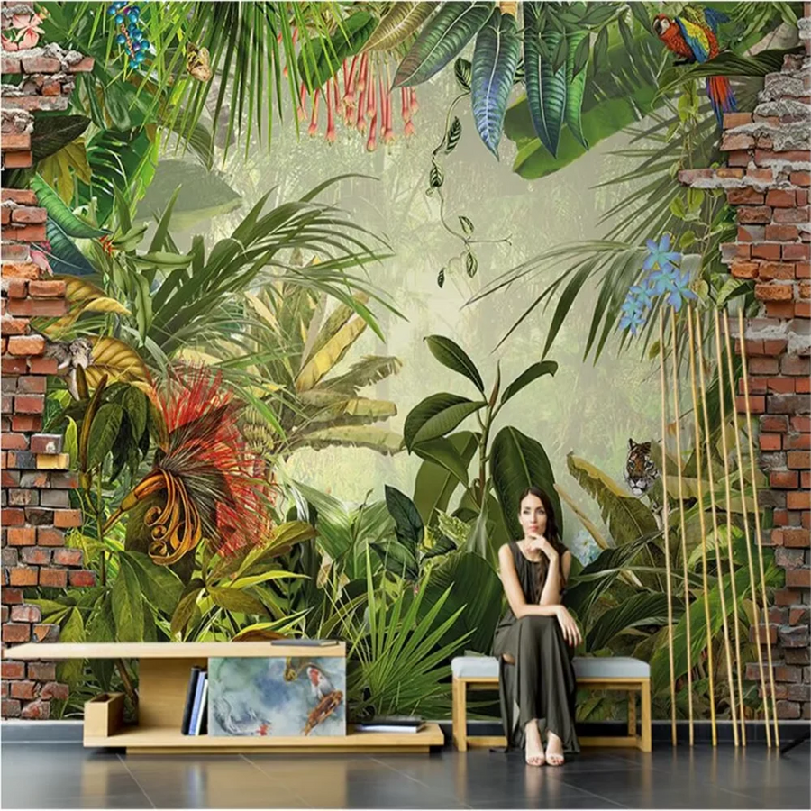 Custom Nordic Botanical Mural Wallpaper — Made to Measure | 3D Wall Covering