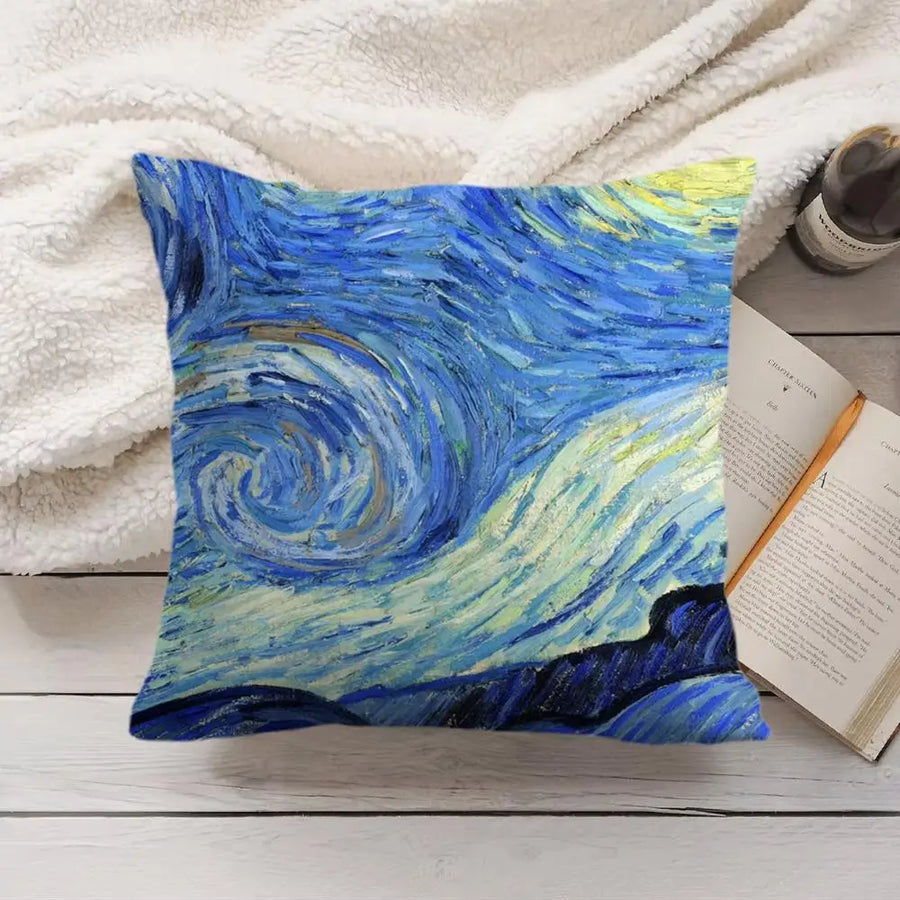 Van Gogh Starry Night Cushion Cover —  Plush Double-Sided Print
