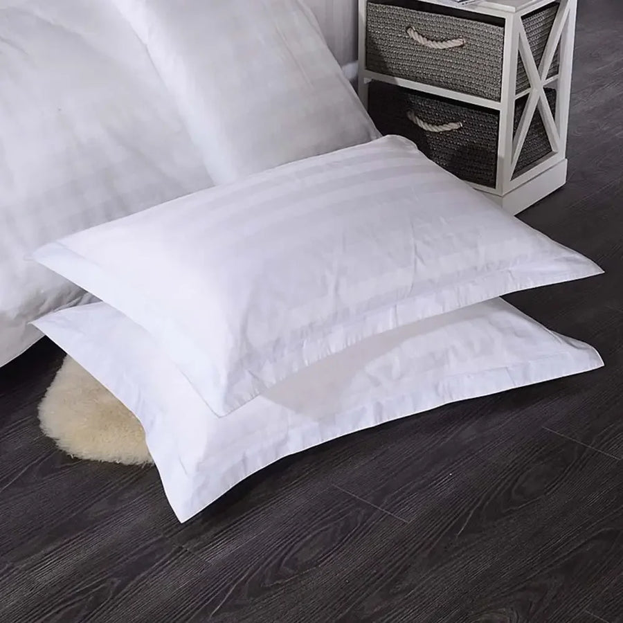 Pure White Cotton Pillowcase | Hotel-Grade Sateen