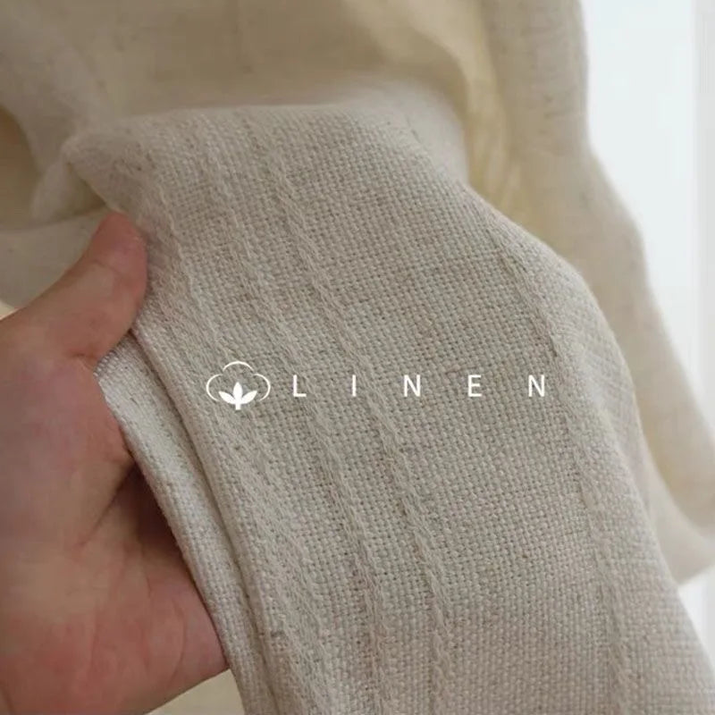 Japanese Style Linen Curtain — 70–90% Blackout | 7 Sizes | 4 Heading Styles | Living Room & Bedroom