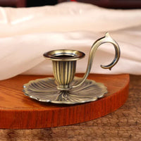 European Handheld Taper Candlestick — Retro Single-Head | Candlelight Dining