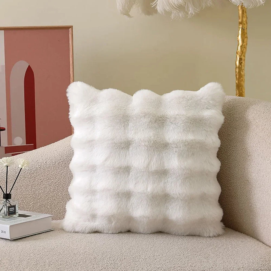 Soft Plush Fur Cushion Cover — 45x45cm | 7 Colours | Sofa & Bedroom Decor