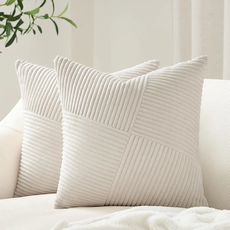 Corduroy Textured Cushion Cover | Boho Windmill Pattern | 45×45cm